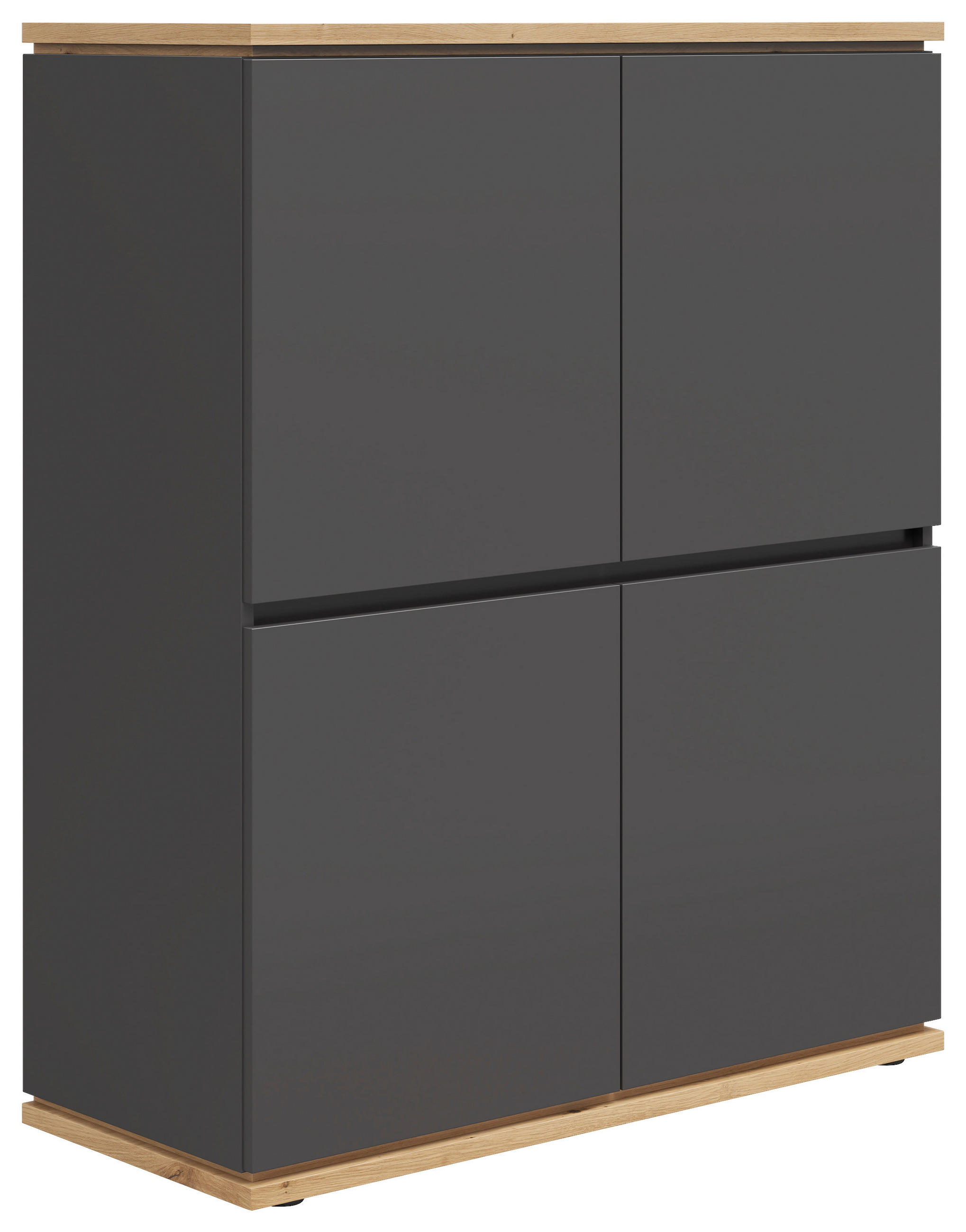 HIGHBOARD in 100/121/42 cm - Schwarz/Graphitfarben, MODERN, Holzwerkstoff (100/121/42cm) - Xora