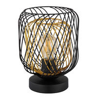TISCHLEUCHTE 18/24,5 cm   - Goldfarben/Schwarz, Basics, Kunststoff/Metall (18/24,5cm) - Globo