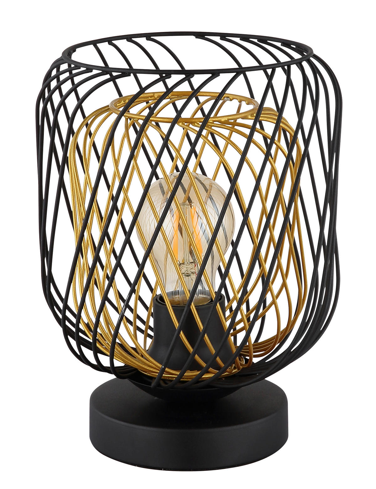 TISCHLEUCHTE 18/24,5 cm   - Goldfarben/Schwarz, Basics, Kunststoff/Metall (18/24,5cm) - Globo