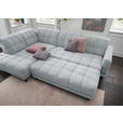 ECKSOFA in Webstoff Hellgrau  216/302 cm  - Hellgrau/Schwarz, Design, Holz/Textil (216/302cm) - Xora