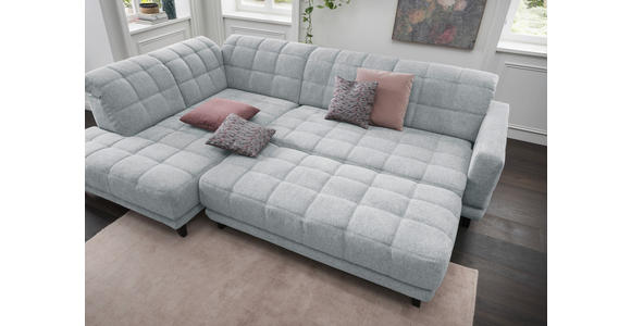ECKSOFA in Webstoff Hellgrau  216/302 cm  - Hellgrau/Schwarz, Design, Holz/Textil (216/302cm) - Xora