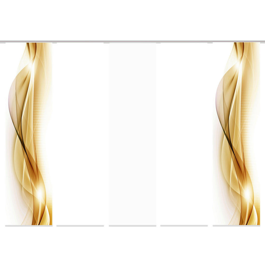 Flächenvorhang 5-Tlg. Neblana B: 60 cm, Gold