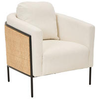 COCKTAILSESSEL in Leinenoptik Creme  - Creme/Schwarz, Trend, Holz/Textil (73/85/80cm) - Livetastic