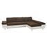 WOHNLANDSCHAFT Lederlook, Webstoff - Chromfarben/Dunkelgrau, Design, Textil/Metall (310/203cm) - Venda