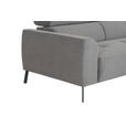 ECKSOFA Grau Feincord  - Schwarz/Grau, Design, Textil/Metall (205/280cm) - Xora