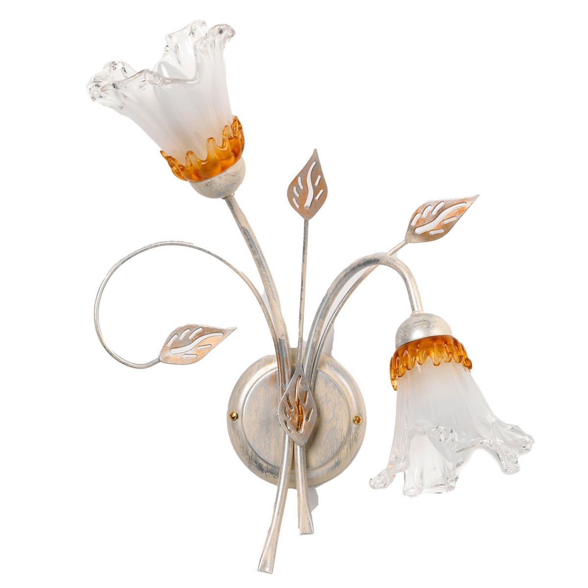 WANDLEUCHTE 35/45 cm   - Weiß, KONVENTIONELL, Glas/Metall (35/45cm)