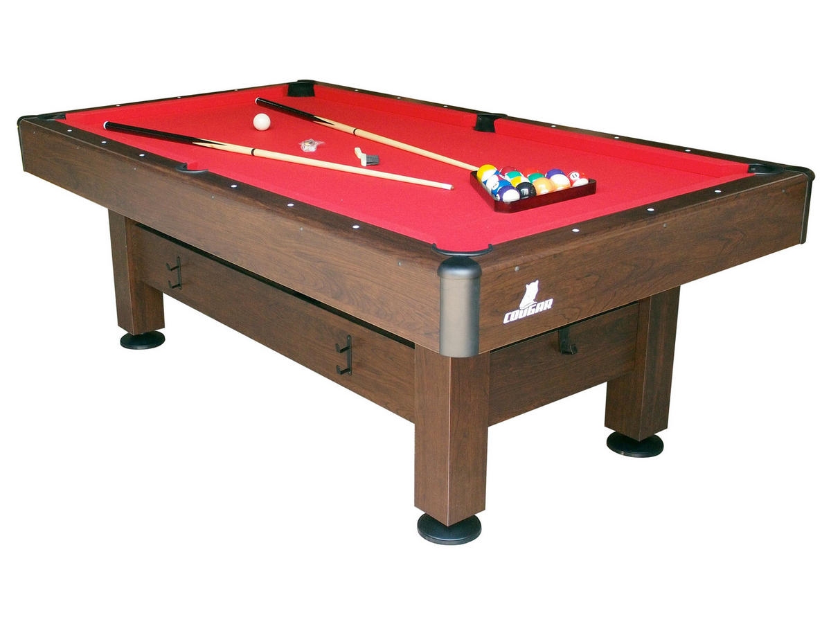 Billardtisch Saphir - Rot/Braun, Basics, Holz/Kunststoff (125/79/225cm) - Ambia Garden