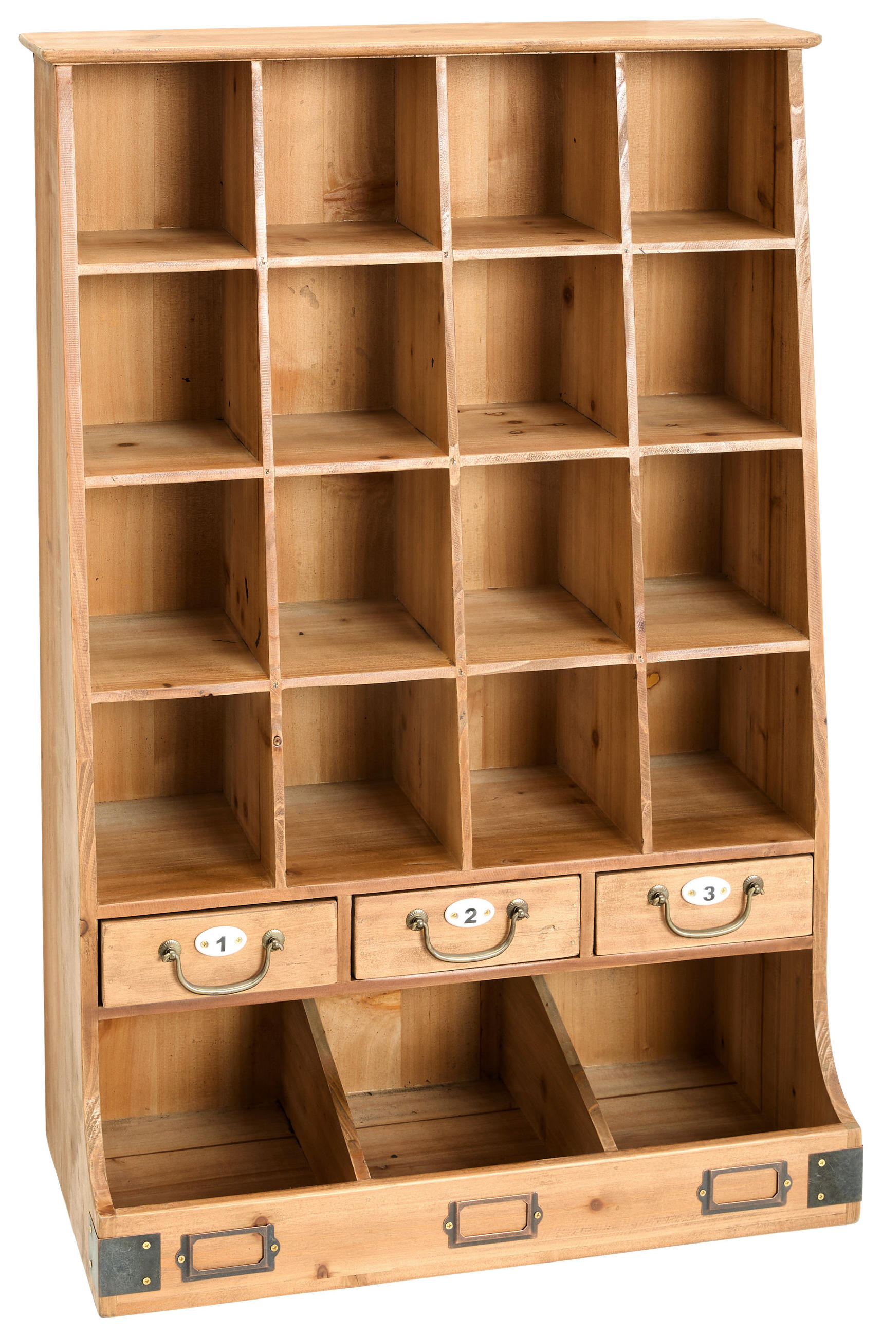 WANDREGAL Tanne massiv Naturfarben  - Messingfarben/Naturfarben, LIFESTYLE, Holz/Keramik (55/81,5/27cm) - Landscape