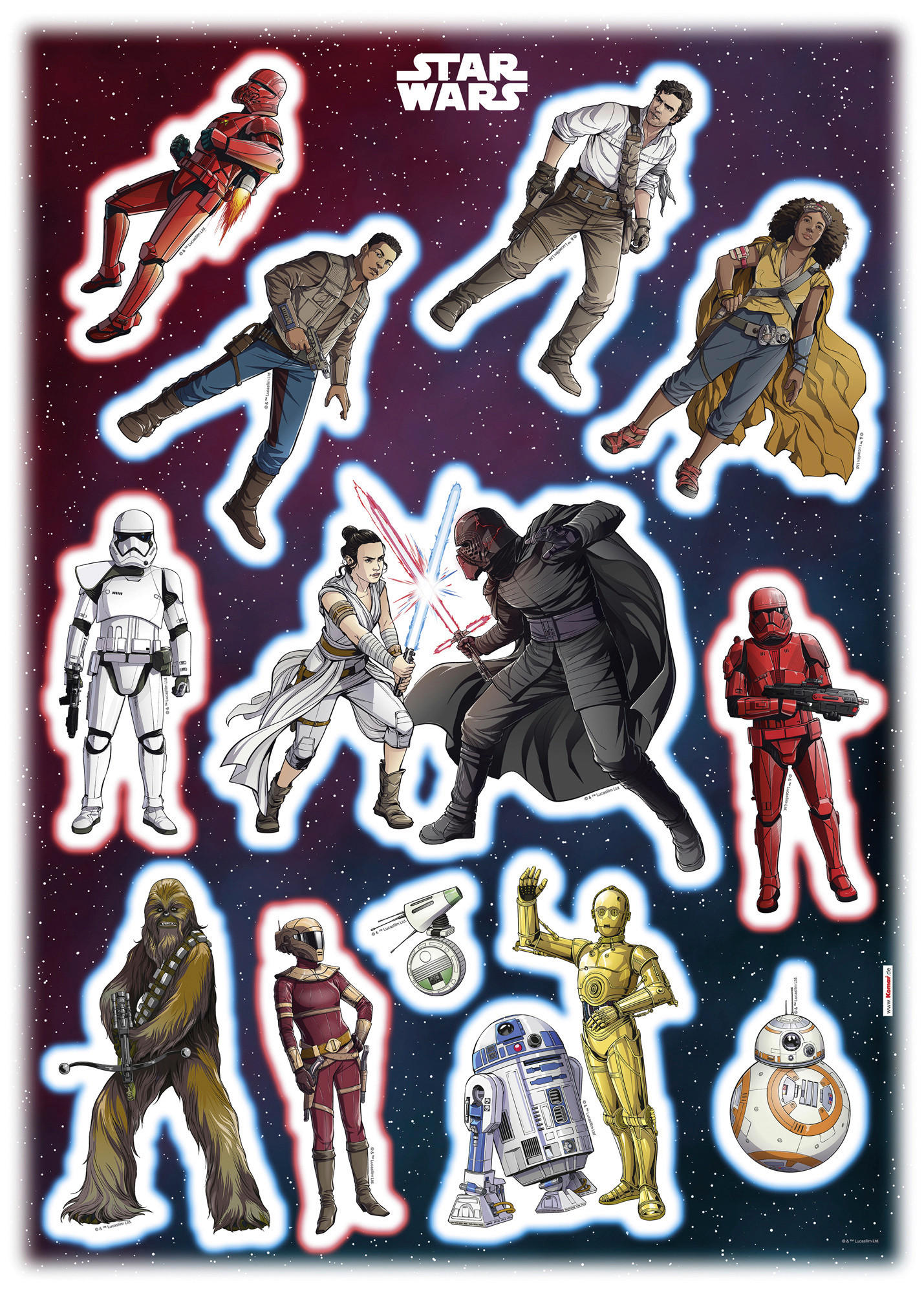 Wandtattoo Star Wars Heroes Villains