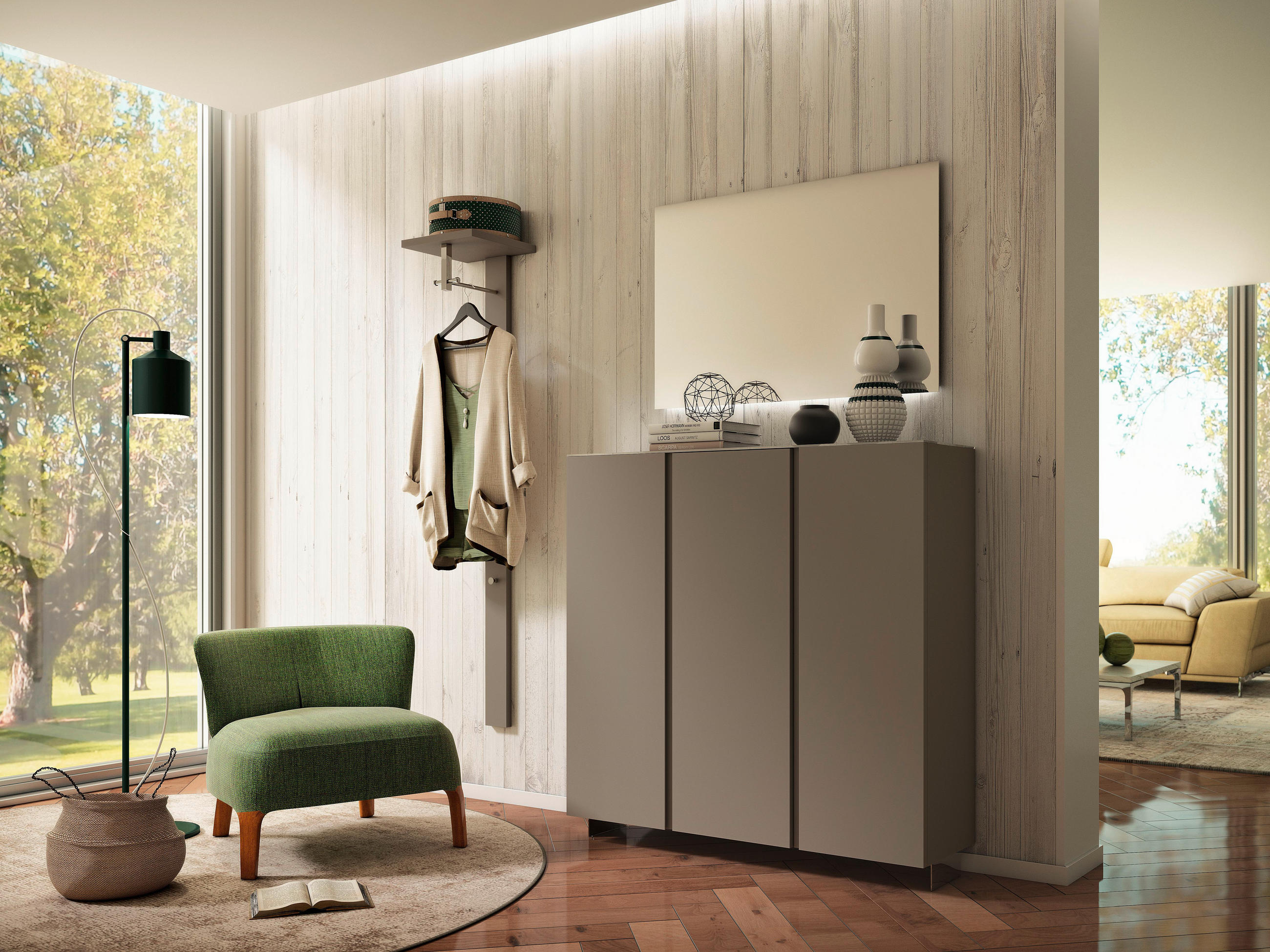GARDEROBE Taupe - Taupe, Design, Glas (170/185/33cm) - Moderano
