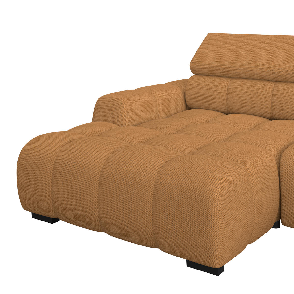 ECKSOFA Rostfarben Webstoff  - Rostfarben/Dunkelbraun, Trend, Kunststoff/Textil (168/285cm) - Livetastic