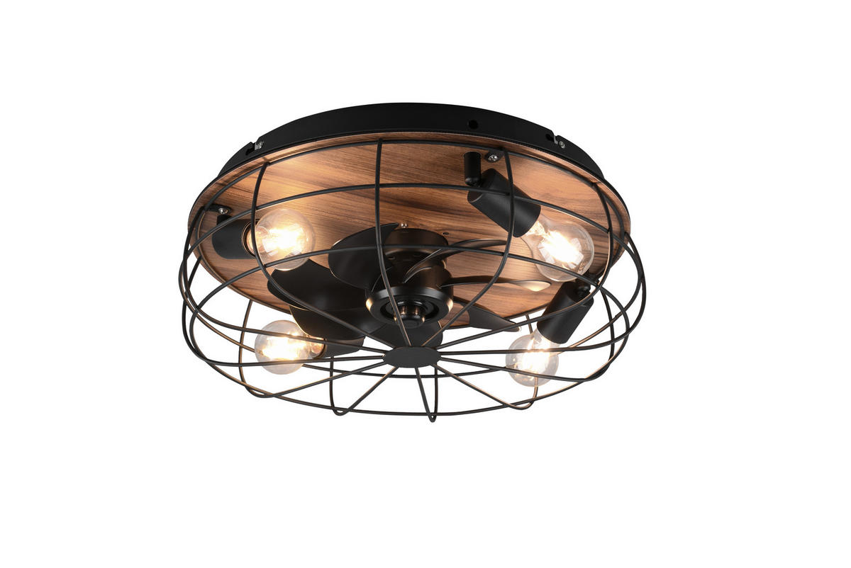 DECKENLEUCHTE  48,5/17,5 cm    - Schwarz/Braun, Lifestyle, Holz/Kunststoff (48,5/17,5cm)