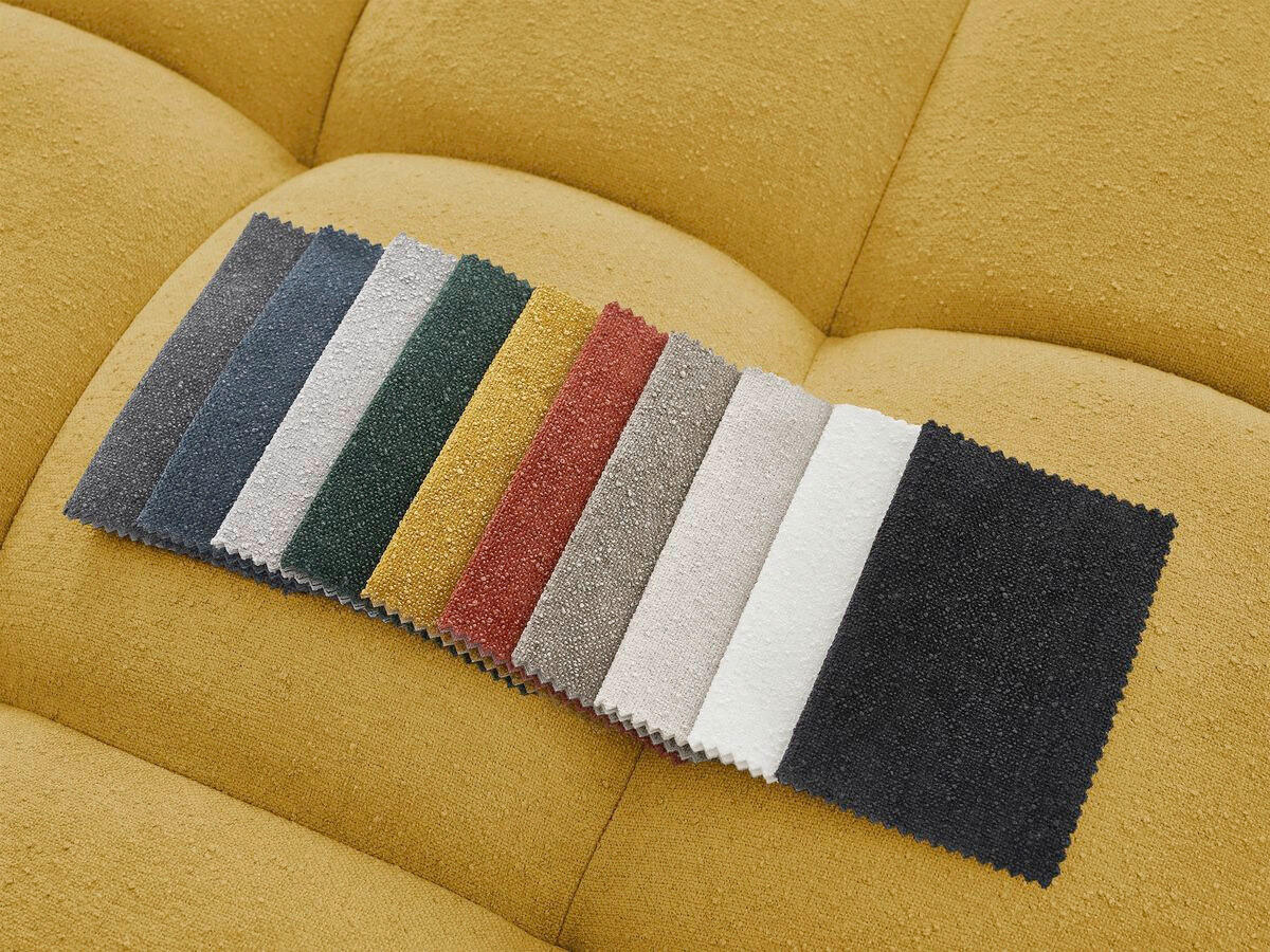 ECKSOFA Ottomane links  EVEREST Gelb Struktur  - Gelb/Schwarz, MODERN, Kunststoff/Textil (210/352cm) - Livetastic