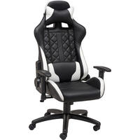 SCAUN DE GAMING  in imitație piele negru, alb  - alb/negru, Design, plastic/metal (70/129-138/59cm) - Xora