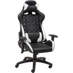 GAMINGSTUHL  in Lederlook Schwarz, Weiß  - Schwarz/Weiß, Design, Kunststoff/Textil (70/129-138/59cm) - Xora