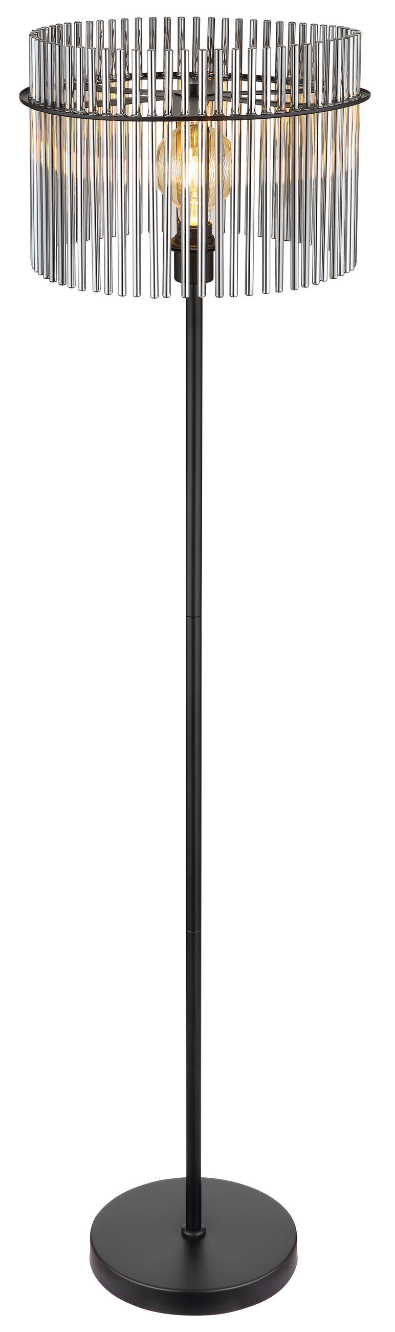 STEHLEUCHTE 38/152 cm    - Schwarz, Design, Glas/Metall (38/152cm) - Globo