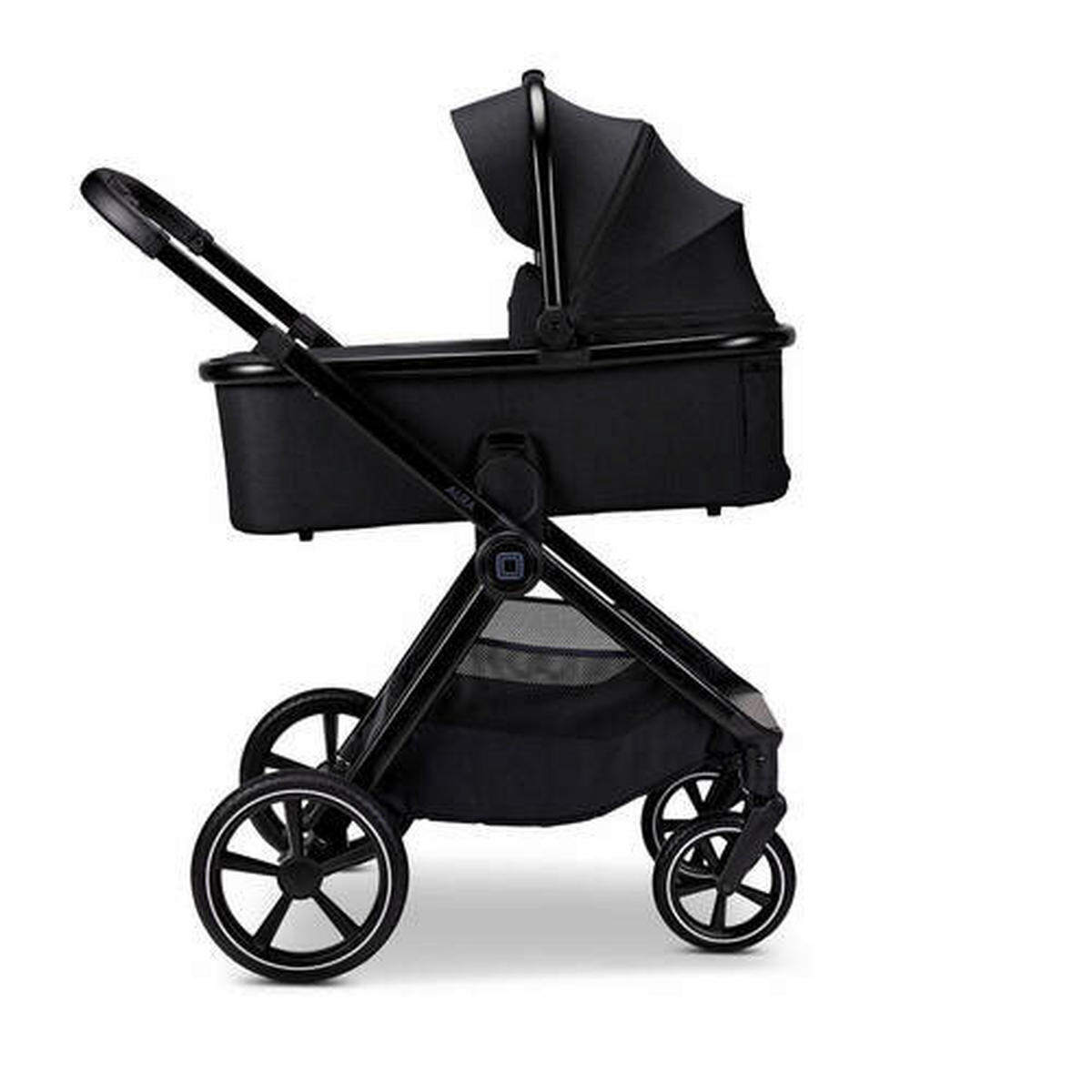 KINDERWAGENSET  Aura Set  Onyx Melange  - Schwarz, Basics (140/61/115cm) - Moon