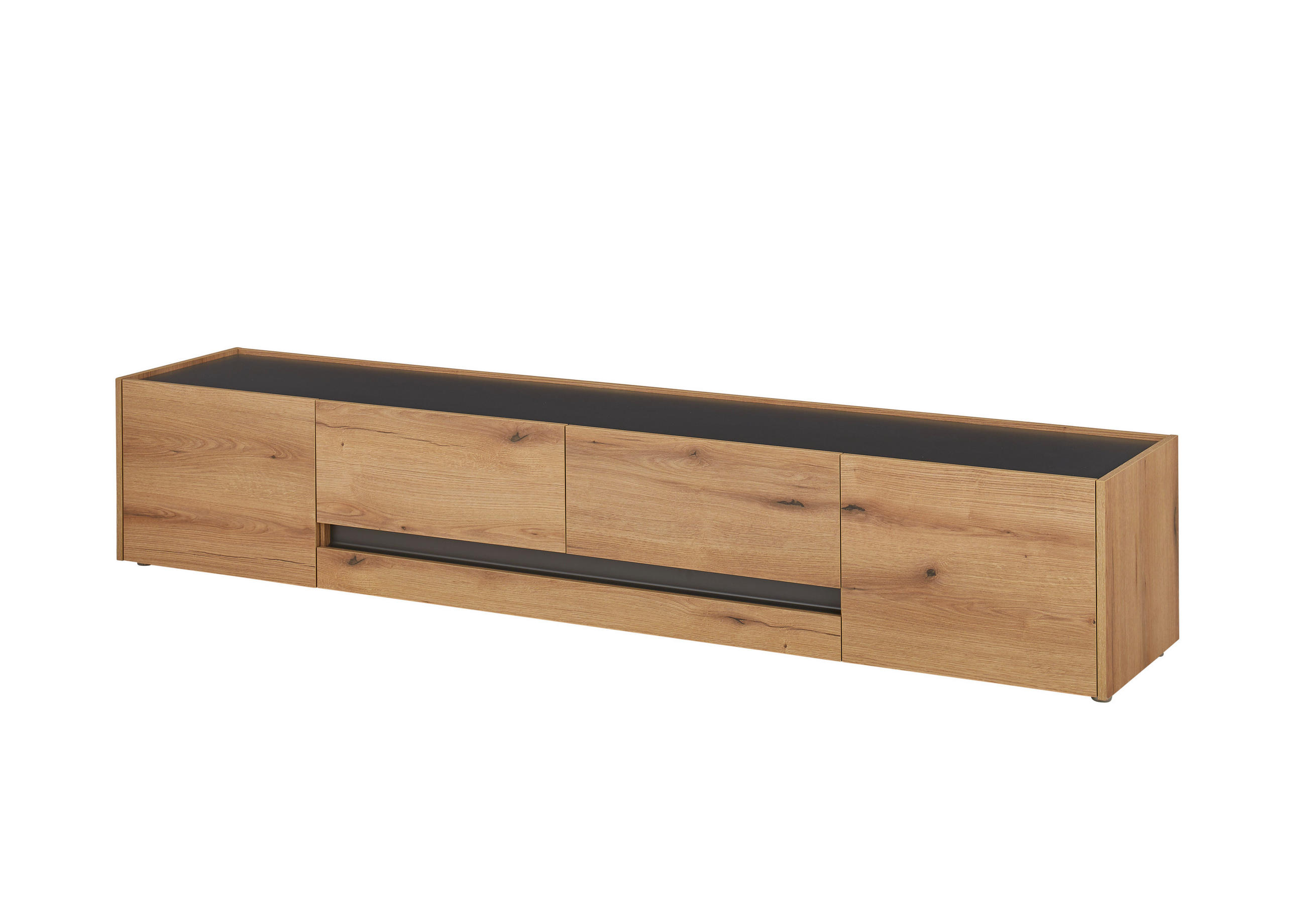 LOWBOARD  223/42/45 cm 2 Schublade(n) Beimöbel erhältlich, stehend  - Eichefarben/Anthrazit, Design, Holzwerkstoff/Kunststoff (223/42/45cm) - Modante