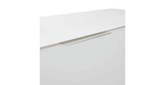 HIGHBOARD in 110/117/40,5 cm - Weiß Hochglanz/Alufarben, Design, Glas/Holzwerkstoff (110/117/40,5cm) - Voleo