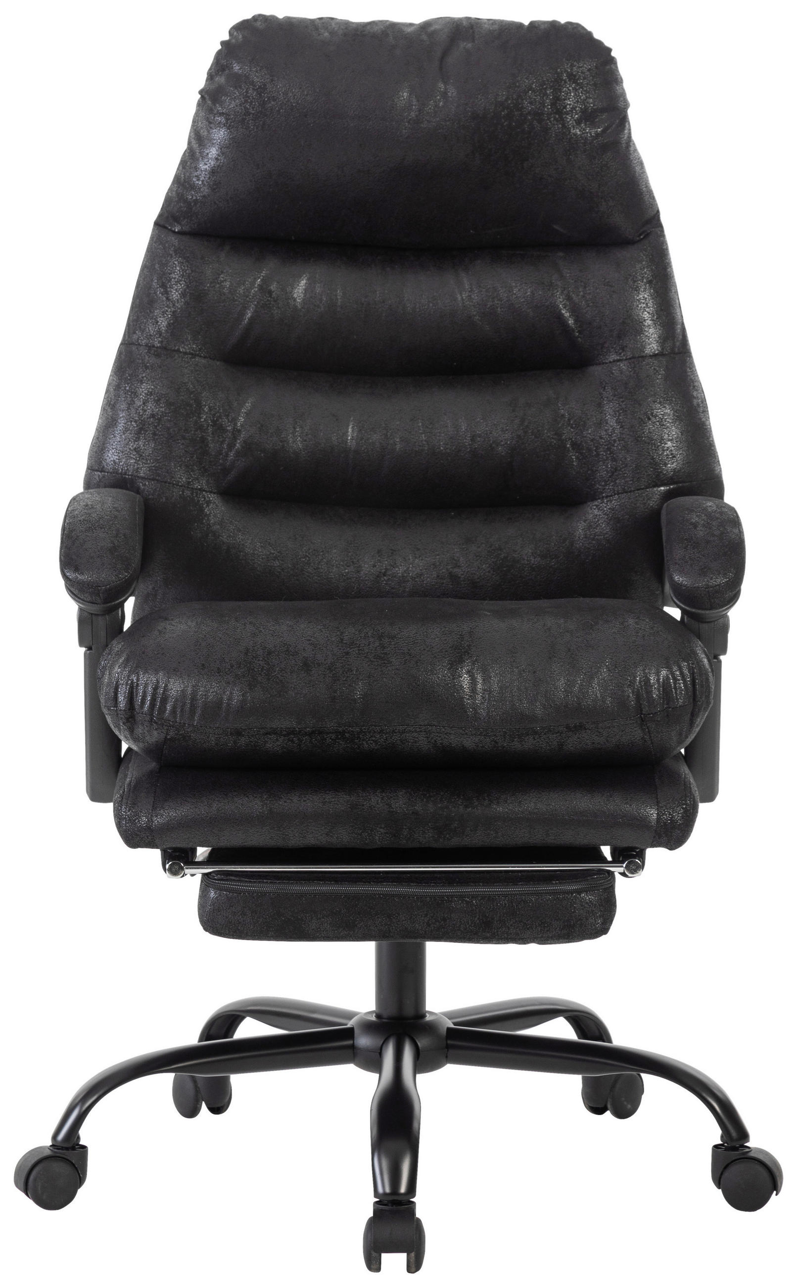 CHEFSESSEL Mikrofaser Schwarz  - Schwarz, MODERN, Kunststoff/Textil (64/114/122/72cm) - MID.YOU