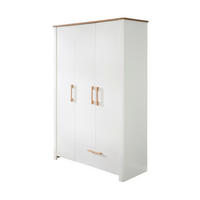 BABYKLEIDERSCHRANK Ava Weiß, Eiche Artisan  - Weiß/Eiche Artisan, Basics, Holzwerkstoff (138,5/200/54cm) - Roba
