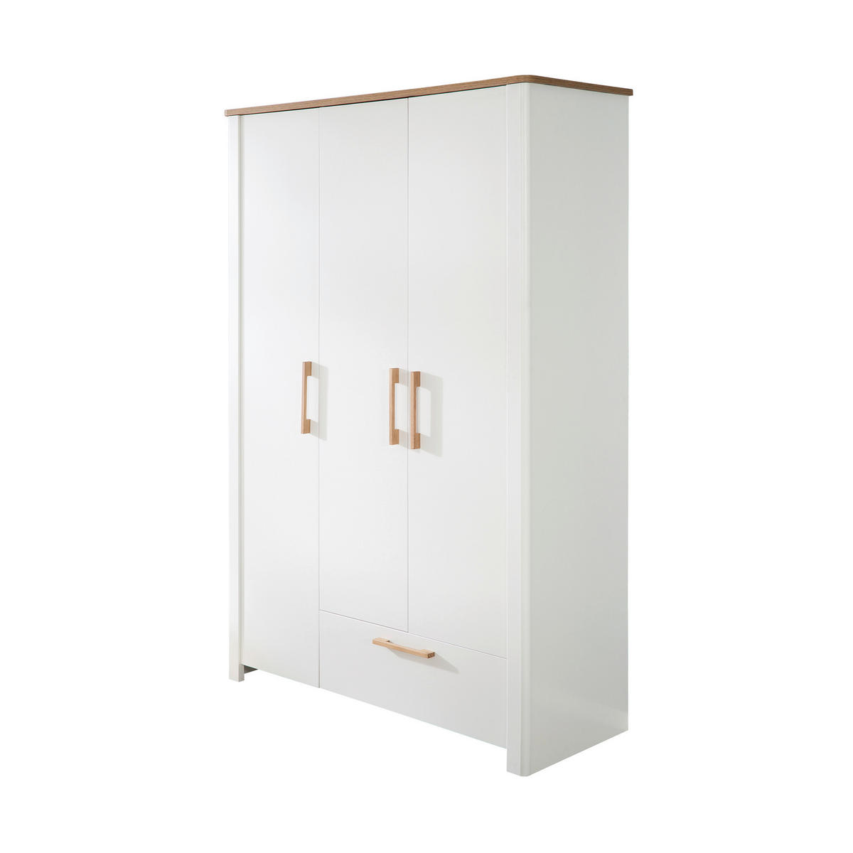 BABYKLEIDERSCHRANK Ava Weiß, Eiche Artisan  - Weiß/Eiche Artisan, Basics, Holzwerkstoff (138,5/200/54cm) - Roba