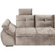 ECKSOFA Creme Mikrovelours  - Creme/Schwarz, KONVENTIONELL, Kunststoff/Textil (265/217cm) - Carryhome