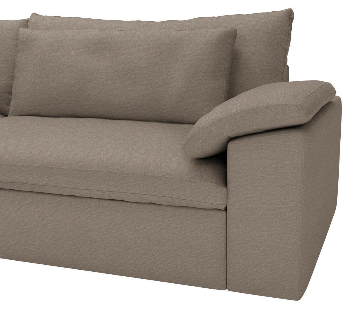 ECKSOFA  Chenille Graubraun  - Graubraun/Schwarz, Modern, Kunststoff/Textil (198/306cm) - Carryhome