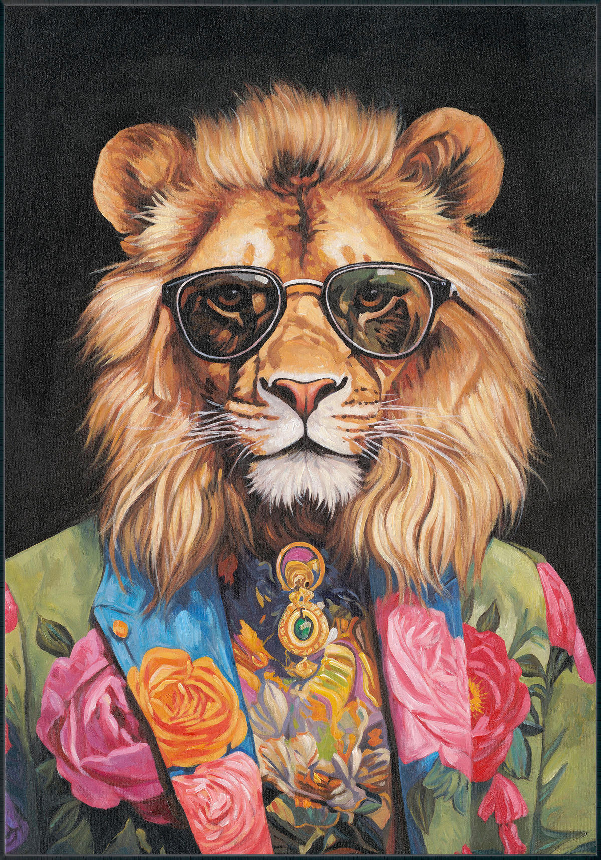 KUNSTDRUCK Tiere 70/100 cm  - Multicolor/Schwarz, Trend, Holz/Kunststoff (70/100cm) - Monee