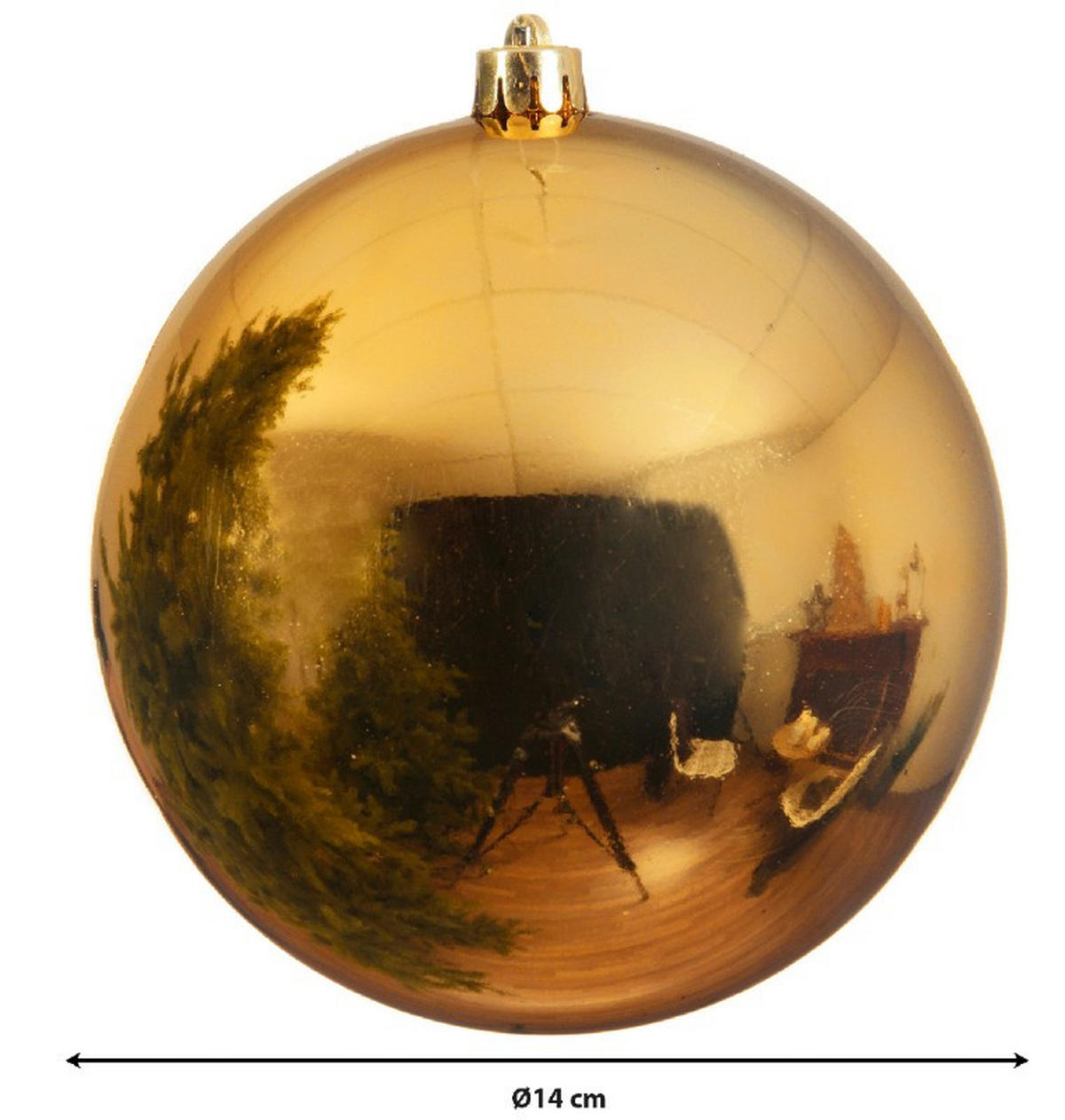 JULGRANSKULA 14 cm  - guldfärgad, Basics, plast (14cm)
