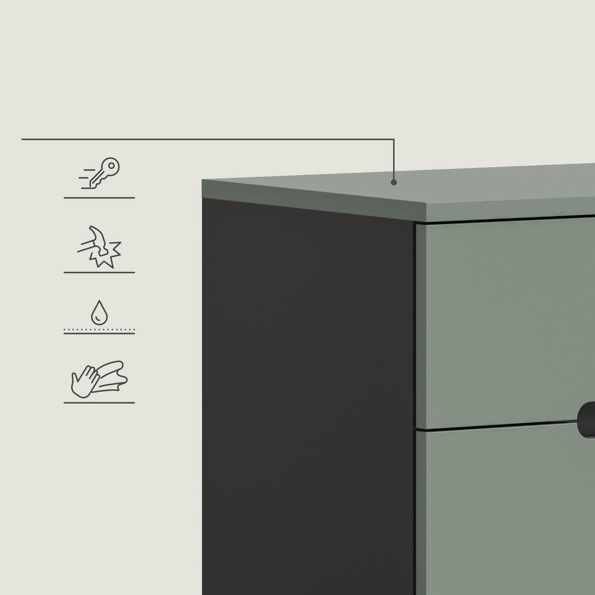 LAVICA DO PREDSIENE, 80/45/37 cm - čierna/sivá, Design, kompozitné drevo/plast (80/45/37cm) - Livetastic