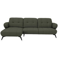 ECKSOFA Flachgewebe Grün  - Schwarz/Grün, Modern, Textil/Metall (180/282cm) - Novel