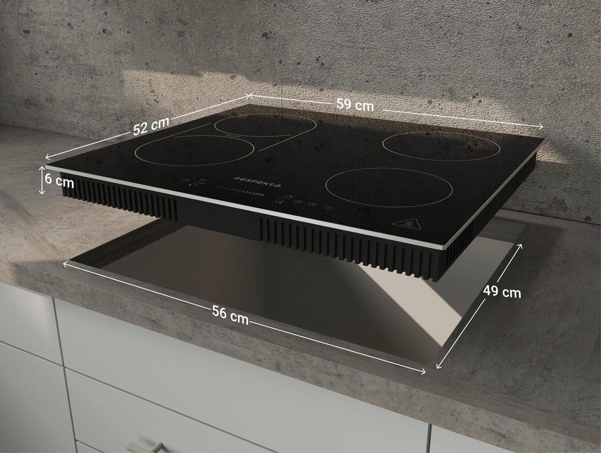 INDUKTIONSKOCHFELD KM6600IB-28  - Schwarz, Trend, Glas/Metall (59/6/52cm) - Respekta