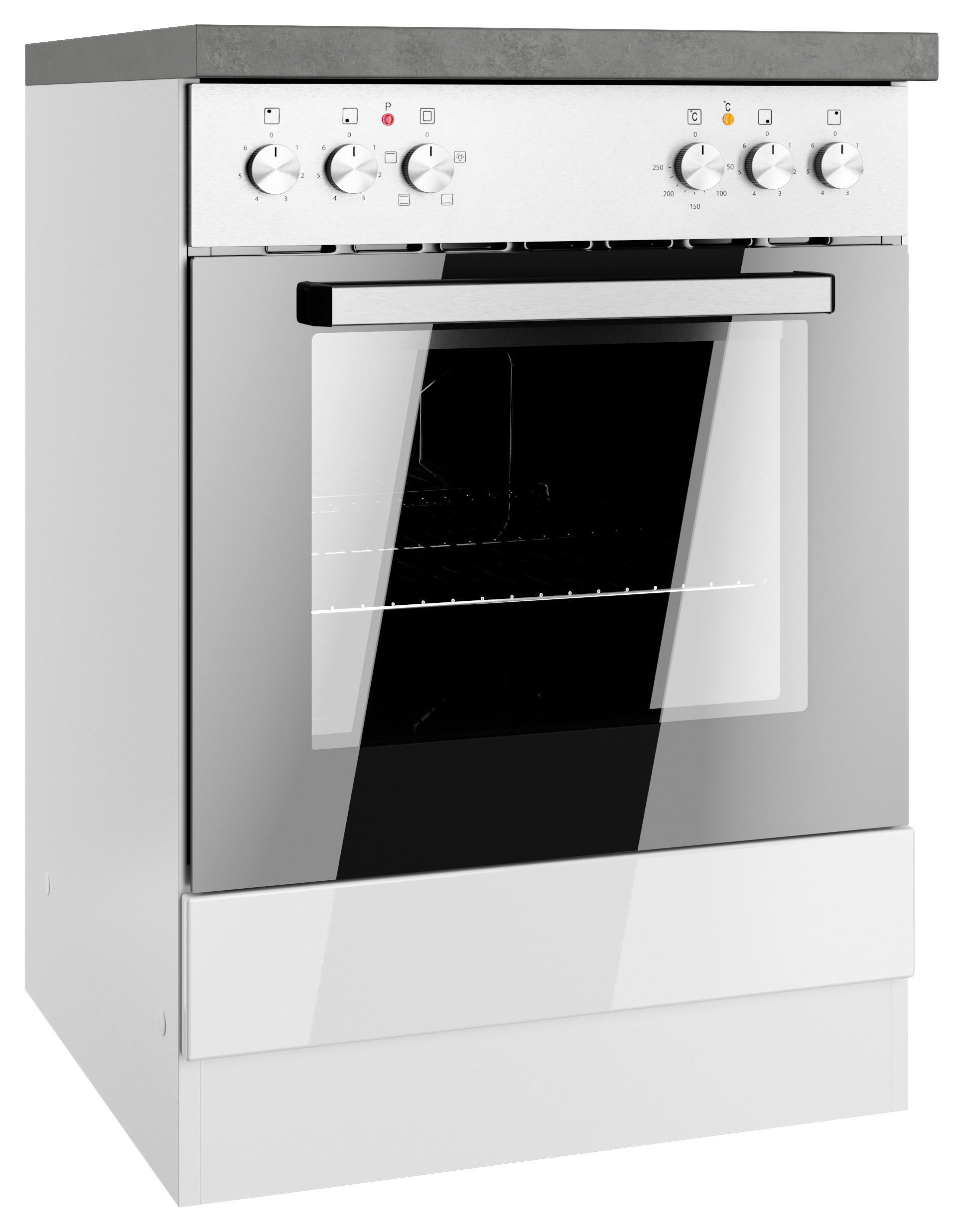 INBYGGNADSSKÅP FÖR SPIS 60/86/60 cm  i grå, vit, vit högglans  - vit/vit högglans, Lifestyle, trämaterial (60/86/60cm) - Held