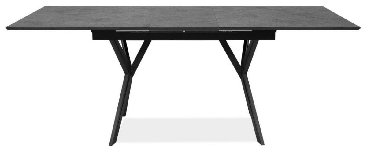 ESSTISCH Schwarz rechteckig  ausziehbar  - Schwarz, MODERN, Holzwerkstoff/Metall (160/90/76cm) - MID.YOU