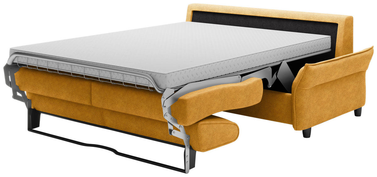 SCHLAFSOFA in Textil Currygelb  - Currygelb/Schwarz, Konventionell, Kunststoff/Textil (198/82/106cm) - Ti'me
