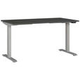 SCHREIBTISCH 140/80/72-118 cm  in Graphitfarben, Silberfarben  - Silberfarben/Graphitfarben, MODERN, Holzwerkstoff/Metall (140/80/72-118cm) - Novel