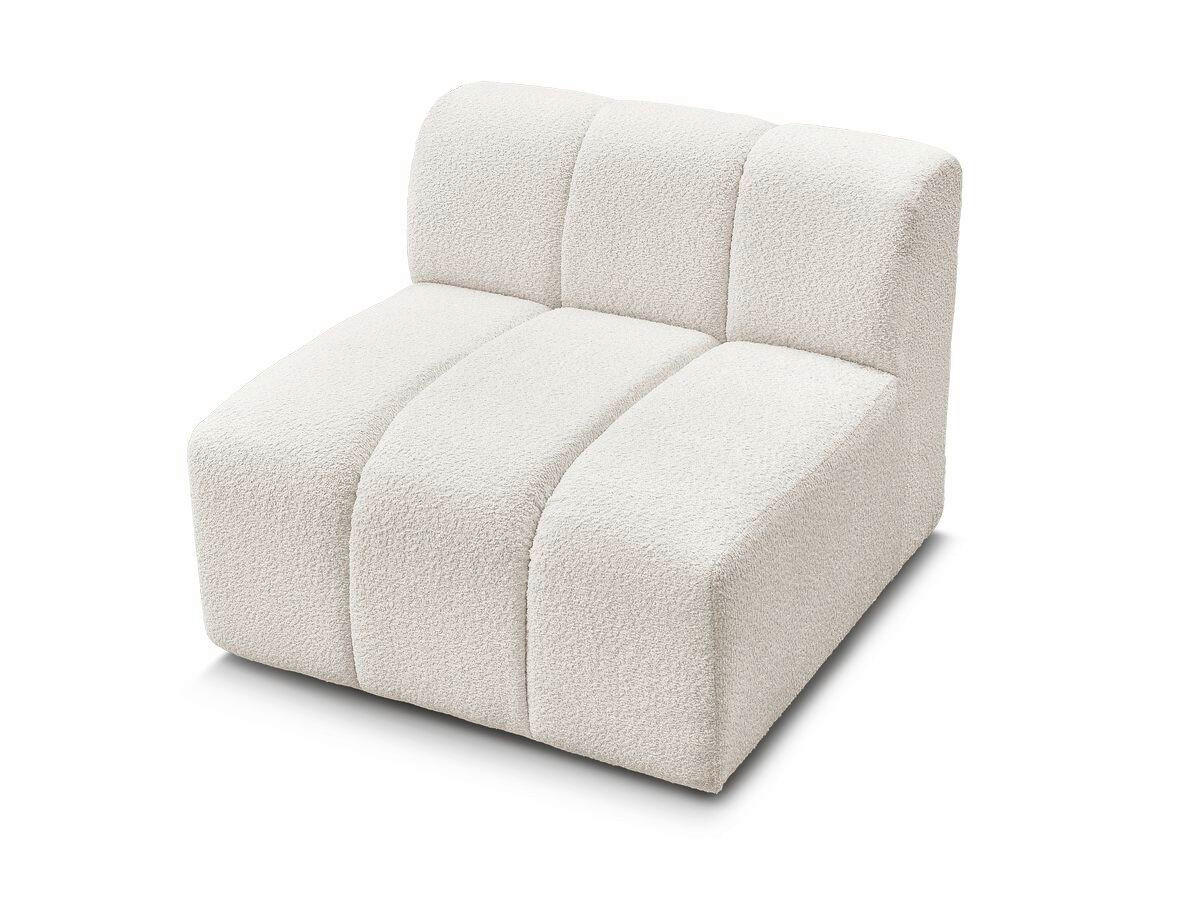 SOFAELEMENT ANNECY Bouclé Weiß  - Schwarz/Weiß, MODERN, Kunststoff/Textil (91/72/91cm)