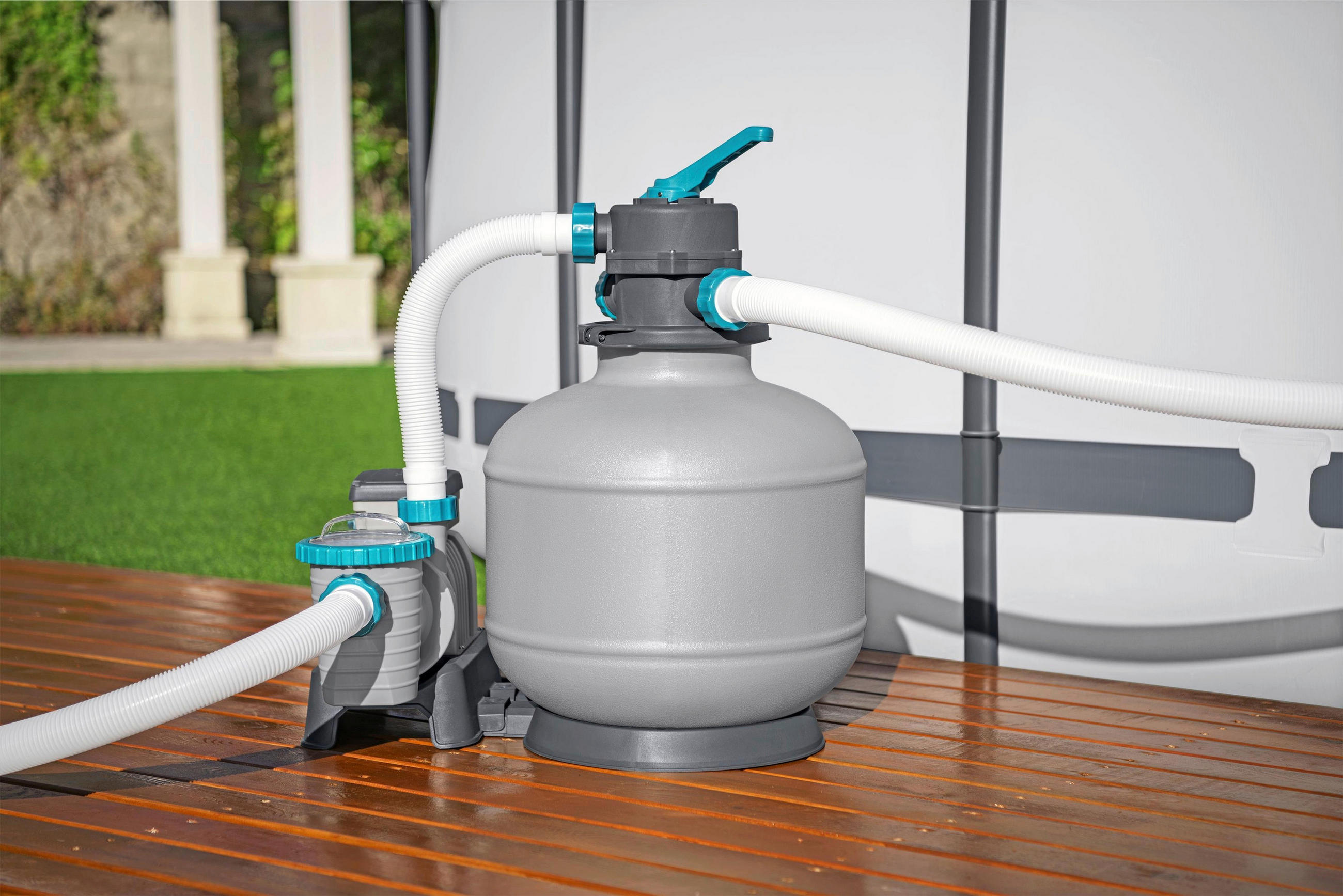 FILTERPUMPE FLOWCLEAR 58499  - Orange/Weiß, KONVENTIONELL, Kunststoff/Metall (55,5/44/60cm) - Bestway