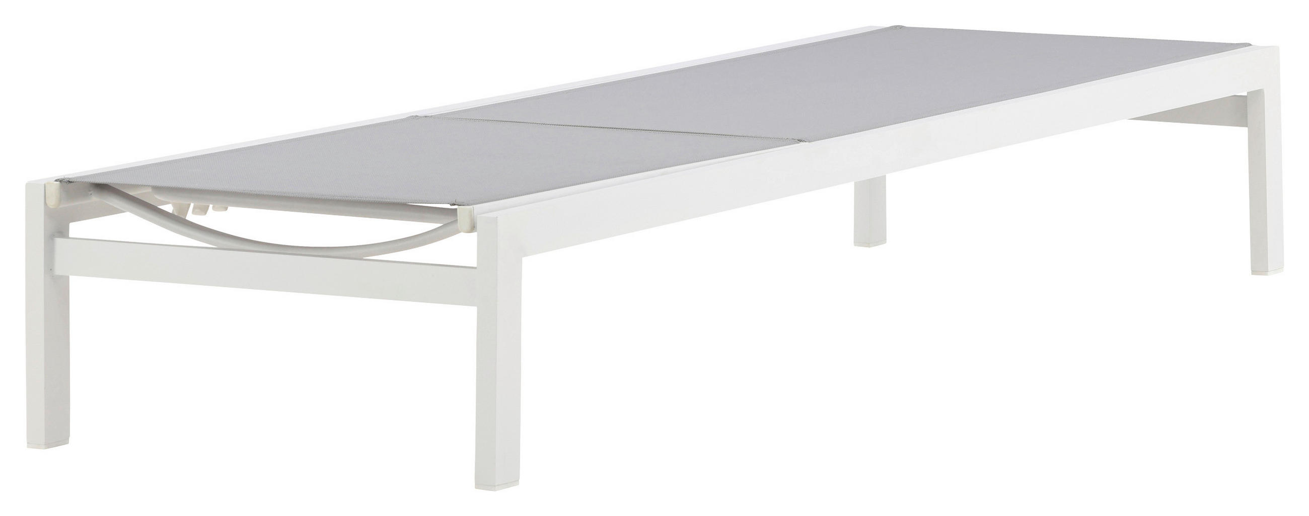 Thumbnail - Gardenson Sonnenliege, Grau, Weiß, Metall, 60x30x195 cm, Gartenmöbel, Gartenliegen