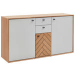 SIDEBOARD Weiß, Eiche Bianco  163,8/89,3/45 cm  - Eiche Bianco/Dunkelgrau, Design, Holz/Holzwerkstoff (163,8/89,3/45cm) - Novel