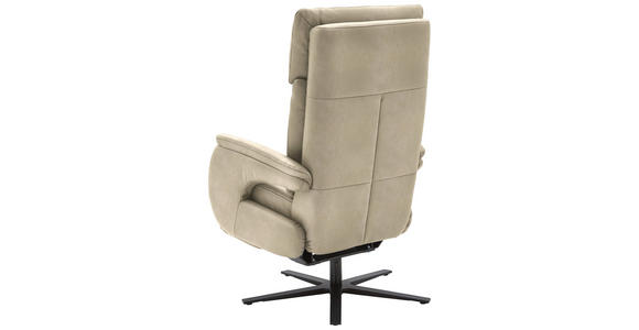 RELAXSESSEL in Leder Ecru  - Ecru/Schwarz, Design, Leder/Metall (70/117/85cm) - Dieter Knoll