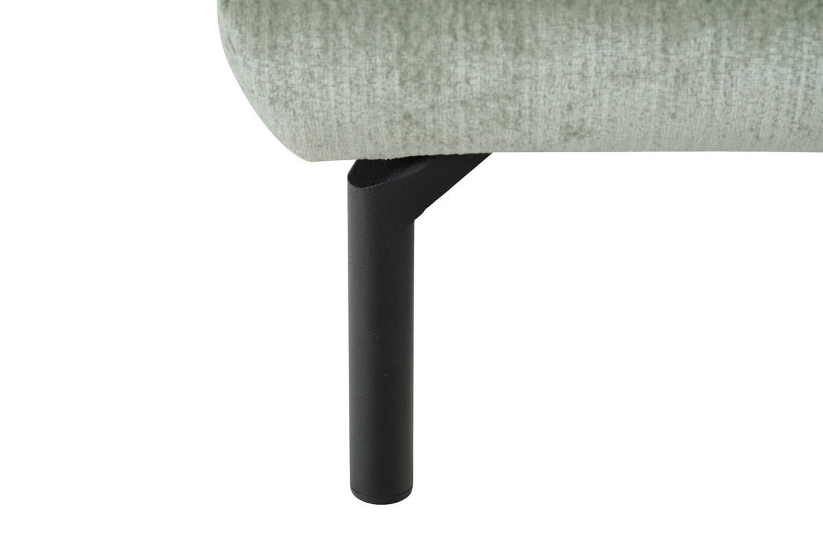 ECKSOFA Mintgrün Chenille Kopfteilverstellung, Sitztiefenverstellung  - Schwarz/Mintgrün, Design, Textil/Metall (307/243cm) - Xora
