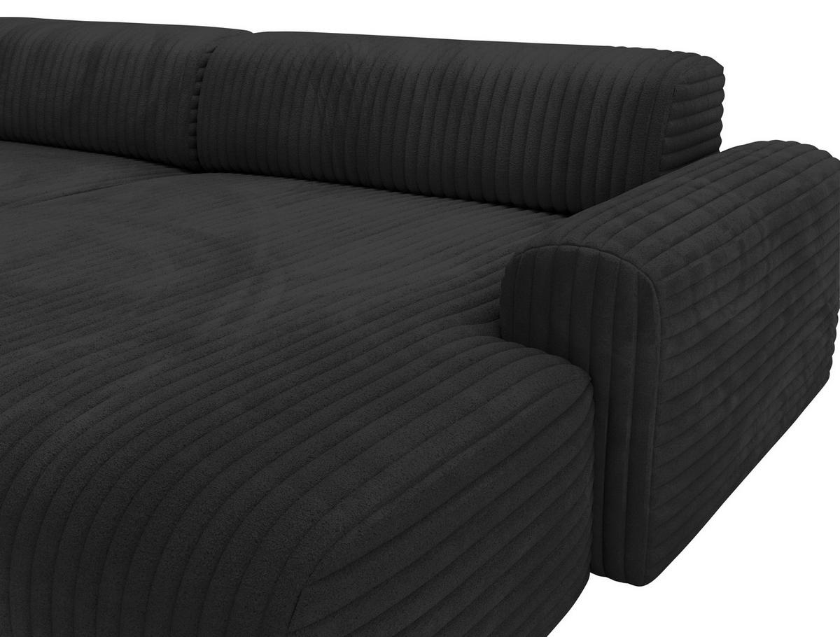 CloseUp von home24 ECKSOFA Schwarz Cord.
