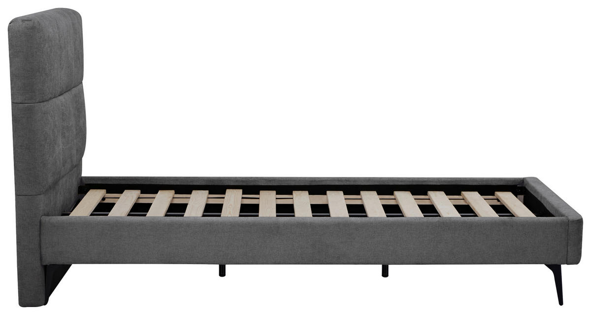 POLSTERBETT - Dunkelgrau/Naturfarben, Design, Holz/Textil (90/200cm) - Boxxx