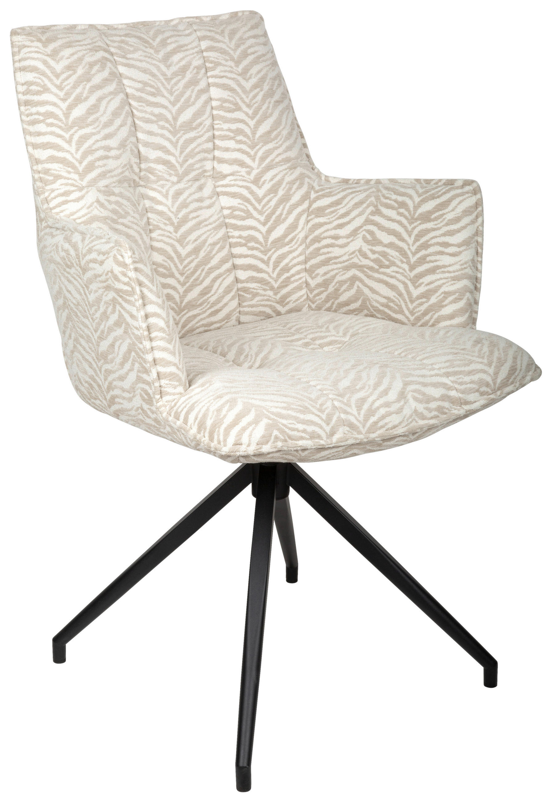ARMLEHNSTUHL  in Eisen Jacquard  - Beige/Schwarz, Design, Textil/Metall (59/89,5/63cm) - Novel