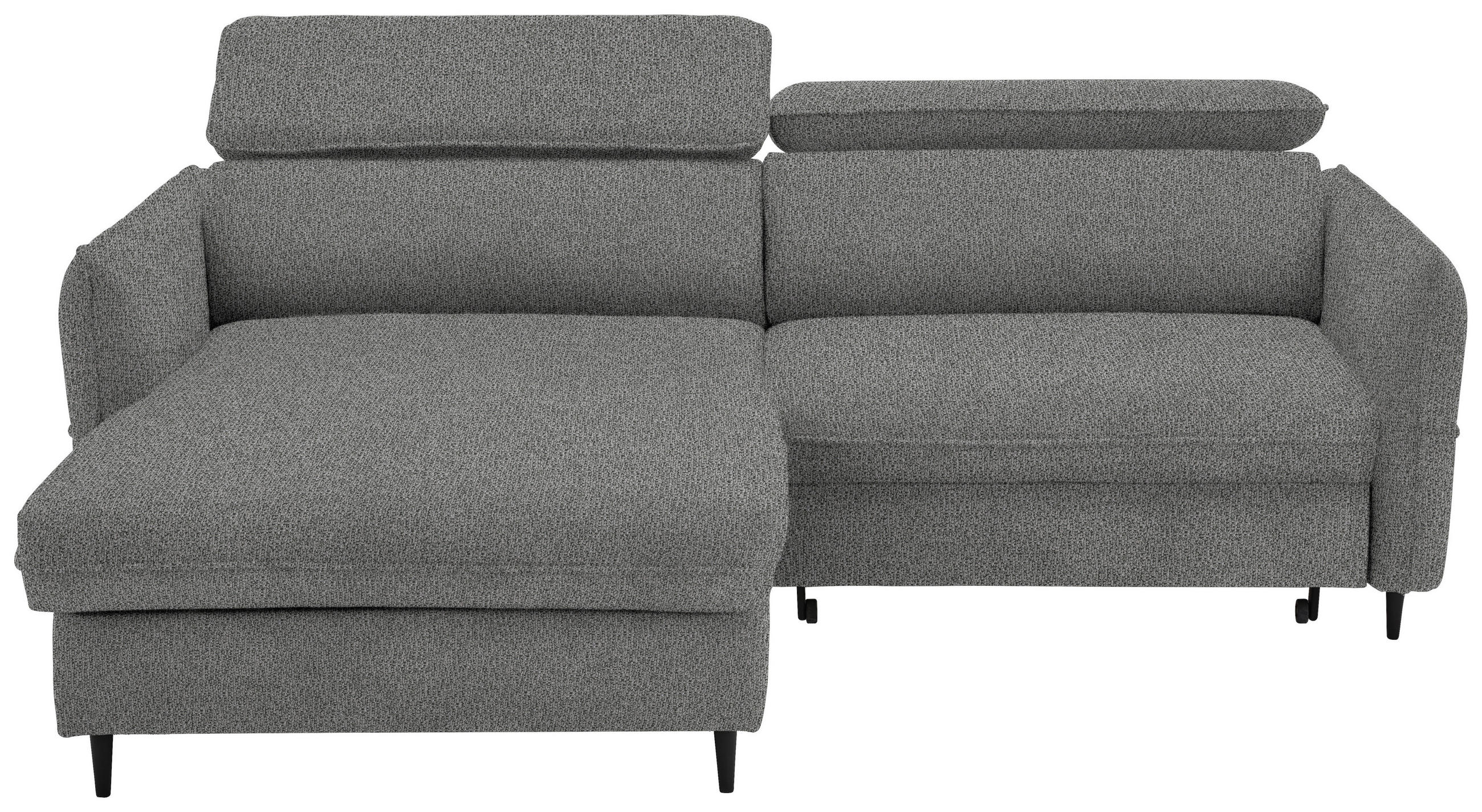 ECKSOFA  in Flachgewebe Graubraun  - Graubraun/Schwarz, Design, Holz/Textil (185/232cm) - Stylife
