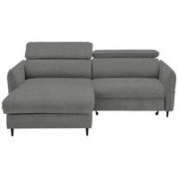 ECKSOFA inkl. Funktionen Graubraun Flachgewebe  - Graubraun/Schwarz, Design, Holz/Textil (185/232cm) - Stylife