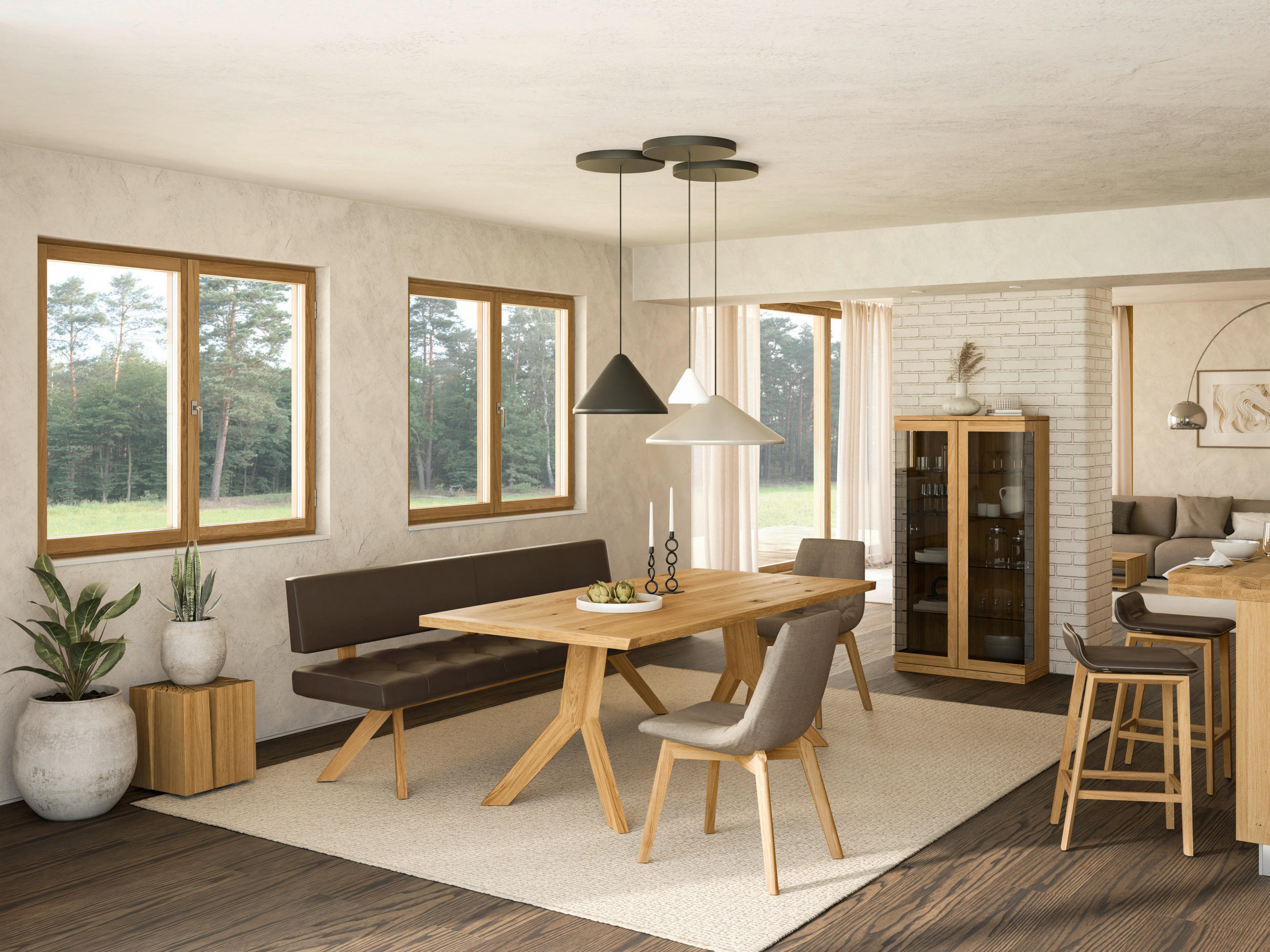 ESSTISCH in Holz 200/100/75 cm  - Wildeiche, Design, Holz (200/100/75cm) - TEAM 7