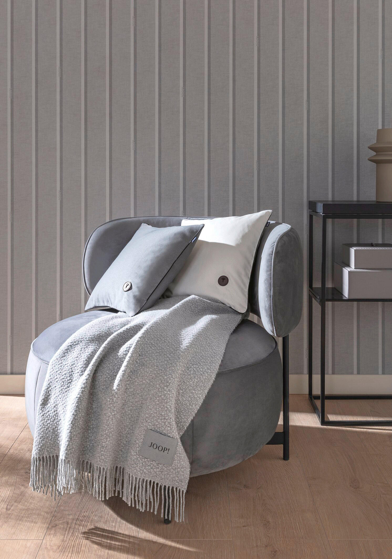 KISSENHÜLLE J!Essential 40/40 cm  - Anthrazit/Grau, Basics, Textil (40/40cm) - Joop!